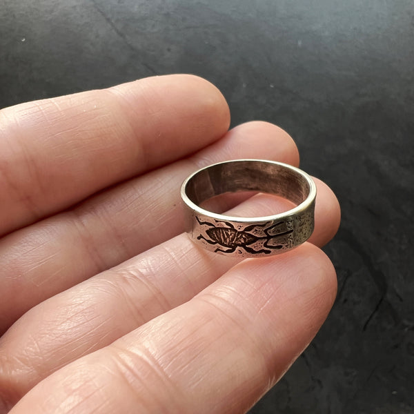 Sterling Silver Nut Weevil Ring — Unique Sterling Silver Insect Eternity Ring Band, Perfect for Your Favorite Weevil Lover!