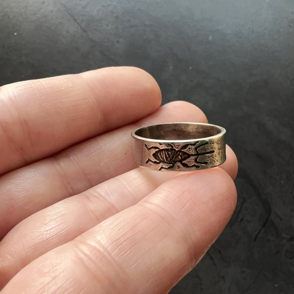 Sterling Silver Nut Weevil Ring — Unique Sterling Silver Insect Eternity Ring Band, Perfect for Your Favorite Weevil Lover!