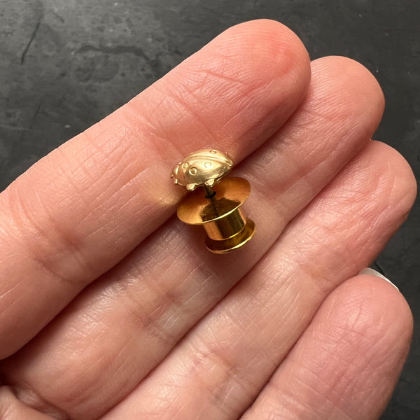 Brass Ladybug Pin or Ladybird Beetle Insect Brooch