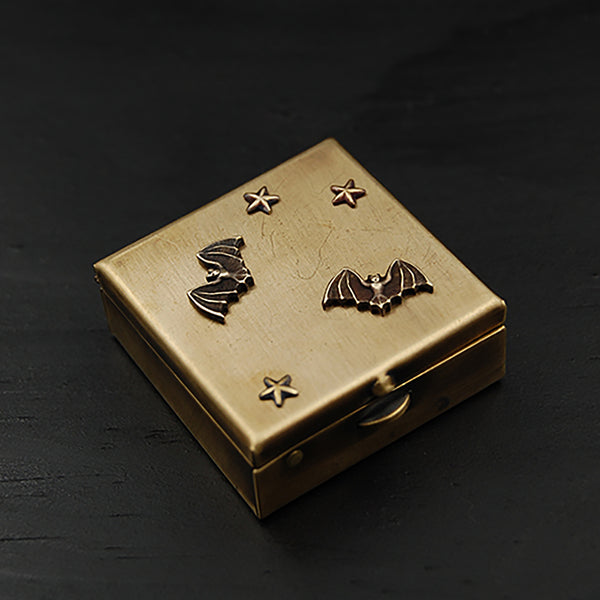 Brass Animal Pill Box with Your Choice of Owl, Cat, Fox, Rat or Bats!