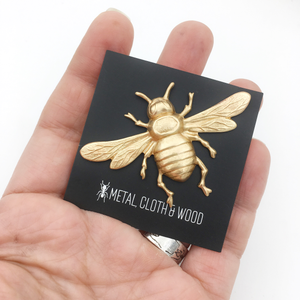 Brass Honeybee Insect Pin or Brooch
