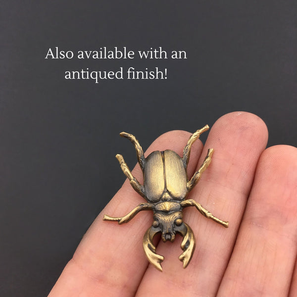 Gold Stag Beetle Insect Stick Pin -- Perfect Gift for Groom or Groomsmen