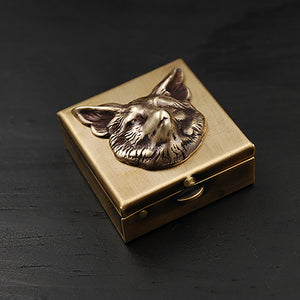 Brass Animal Pill Box with Your Choice of Owl, Cat, Fox, Rat or Bats!