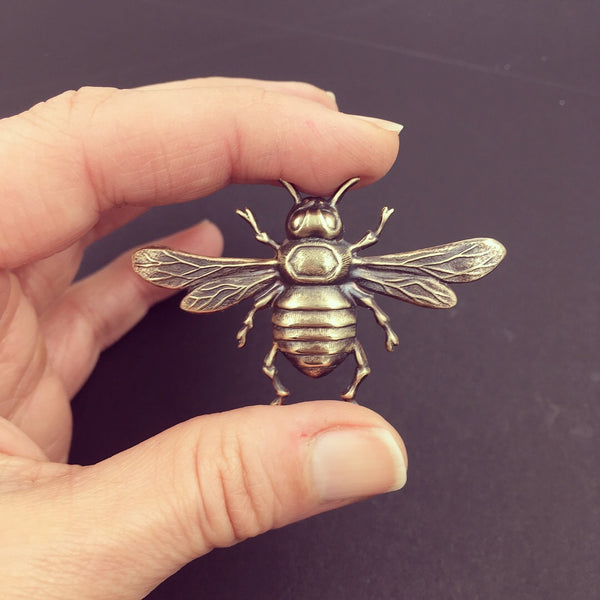 Brass Honeybee Insect Pin or Brooch