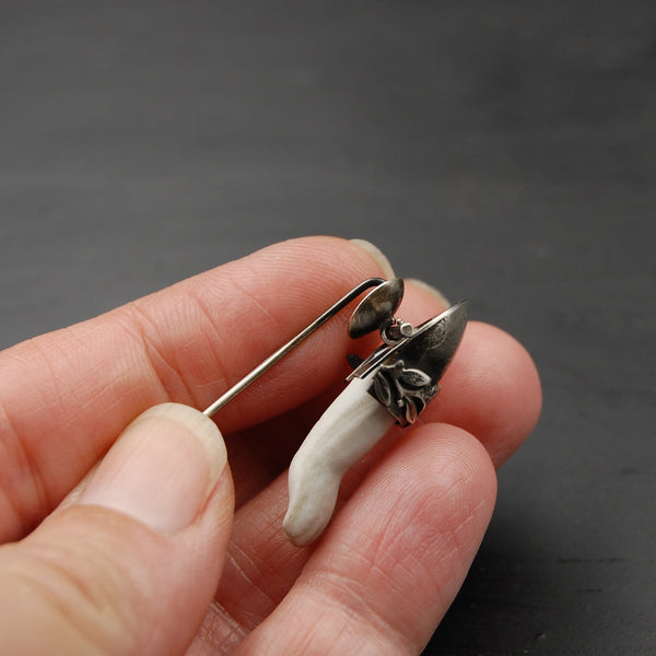 Antique German Bisque and Sterling Silver Arm and Leg Stickpins -- Sold Separately or Together as a Set