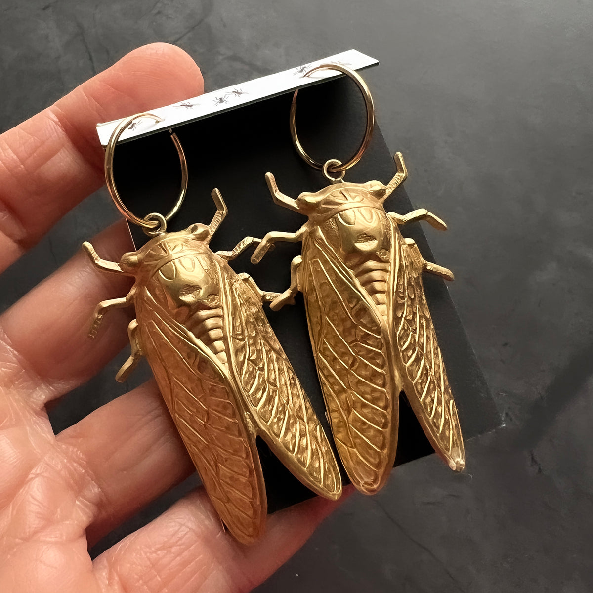 Insect Charm Hoop Earrings with Gold Filled Hoops and Option of Brass ...