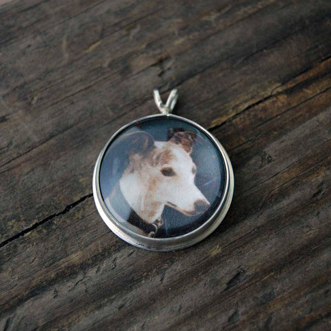 Round Custom Photo Necklace or Photo Pendant in Sterling Silver