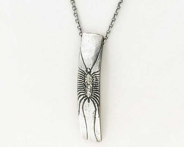 Sterling Silver Centipede Insect Necklace