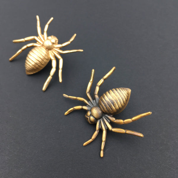 Golden Brass Spider Pin or Brooch