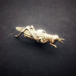 Brass Grasshopper or Cricket Insect Pin or Brooch