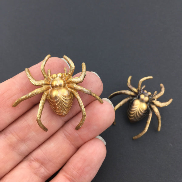 Brass Spider Pin or Brooch