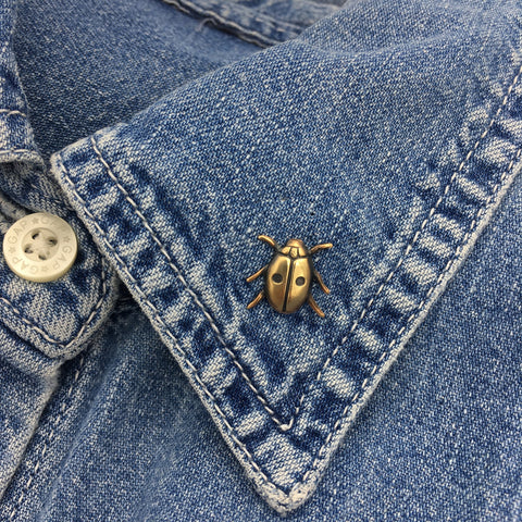 Brass Ladybug Insect Pin or Brooch
