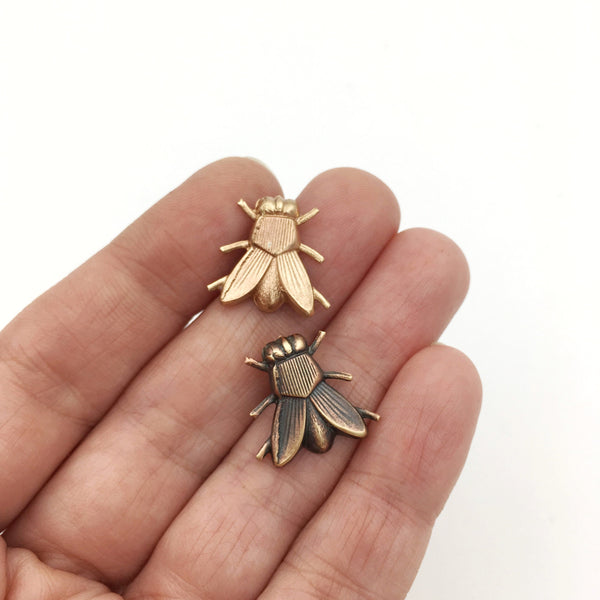 Art Deco Style Brass Fly Insect Pin or Brooch