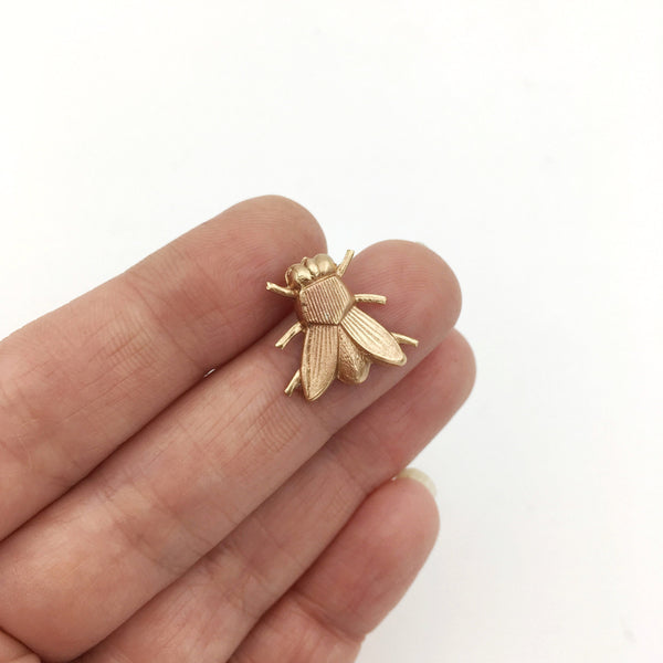 Art Deco Style Brass Fly Insect Pin or Brooch