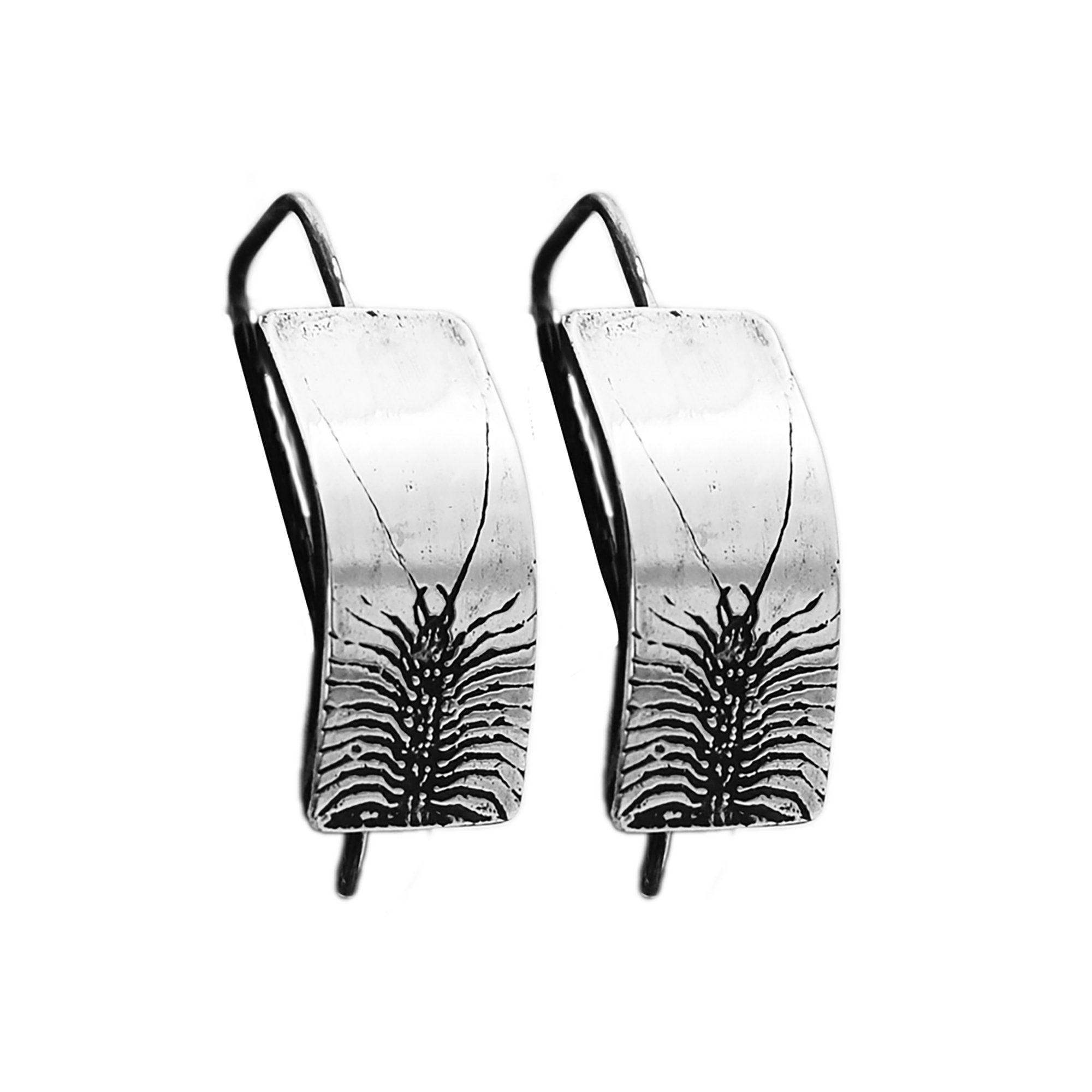 Sterling Silver Centipede Insect Earrings