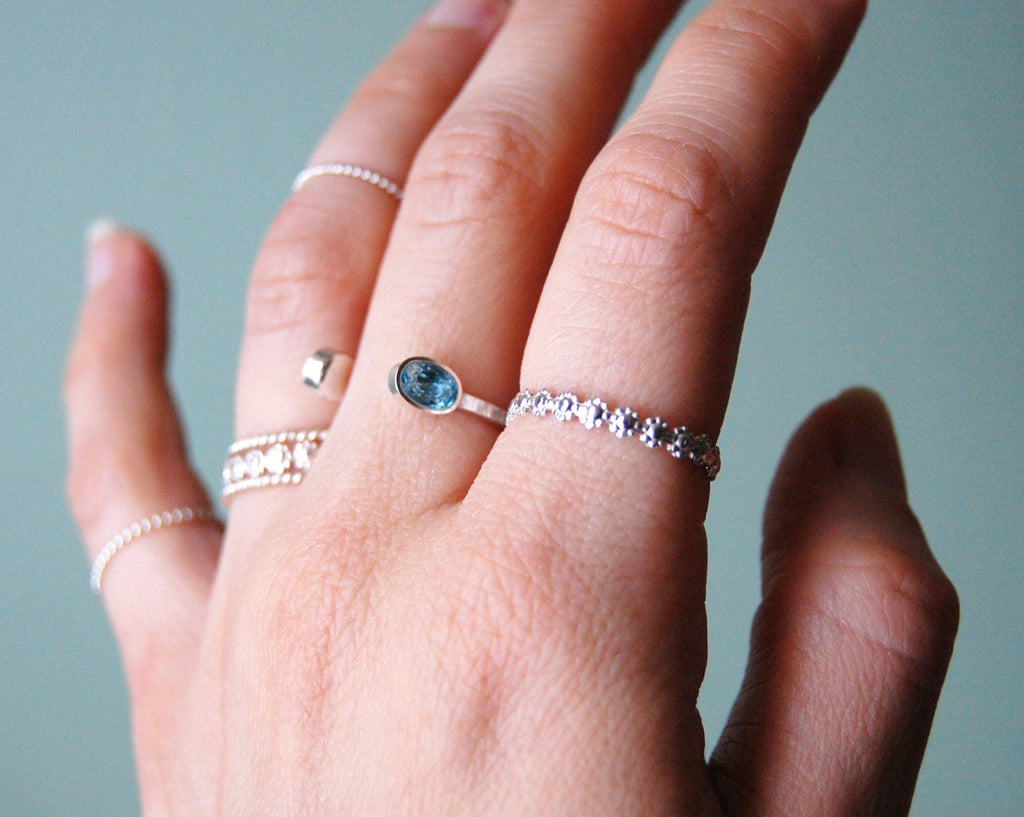 Sterling Silver Twisted Rope Stacking Ring, Silver Knuckle Ring – Metal ...