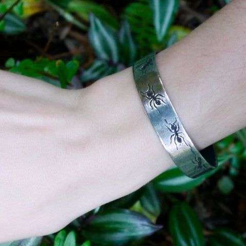 Handmade Sterling Silver Ant Insect Cuff Bracelet