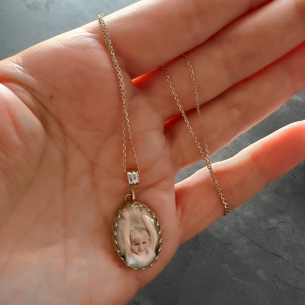 Sterling Silver Custom Photo Pendant or Necklace -- Perfect Personalized Gift for Mother's Day for Mom, Grandmom or Aunt!