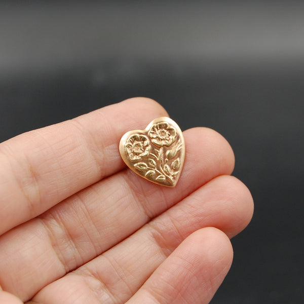 Small Victorian Heart Lapel Pin or Brooch with Locking Pin Back