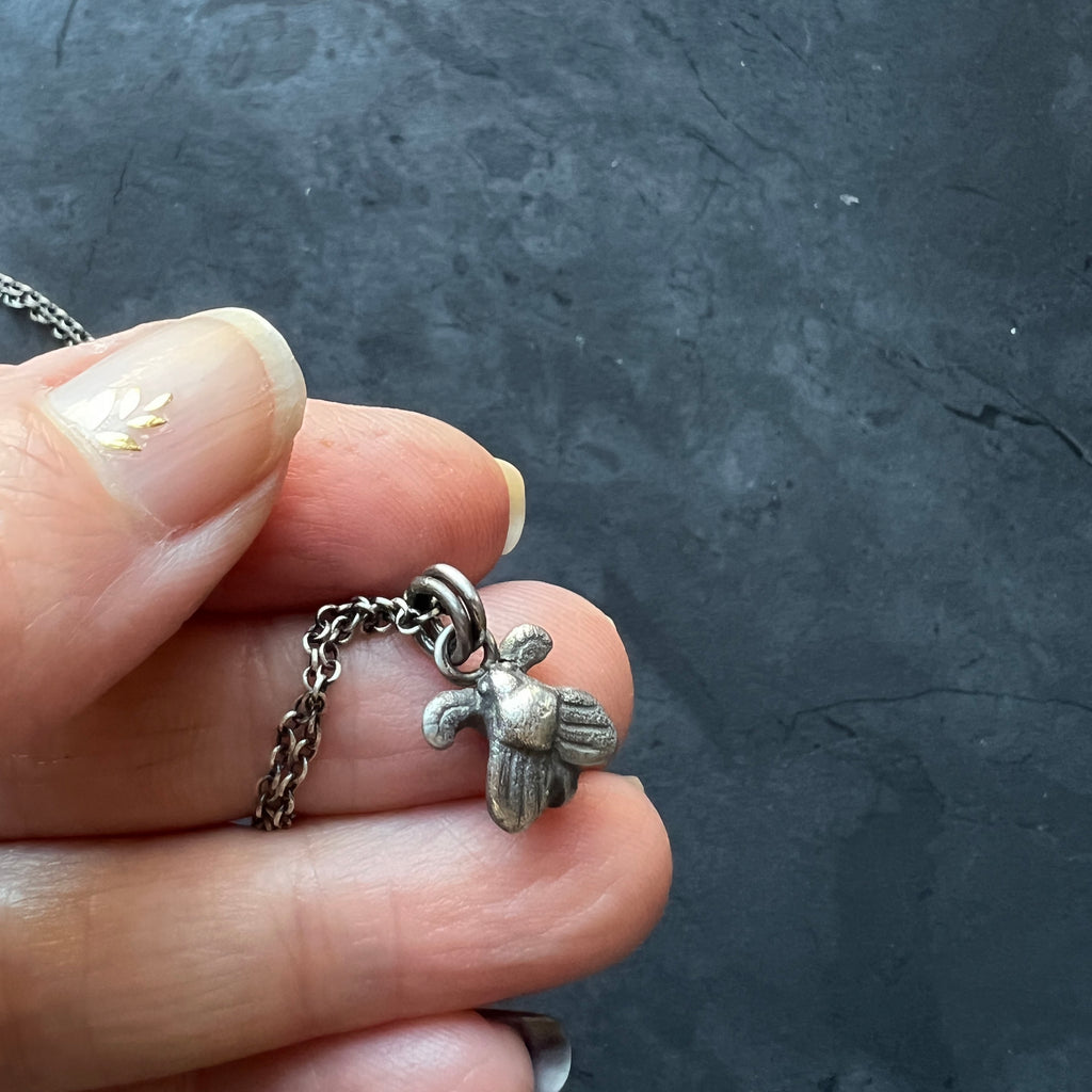 Flying Insect Pendent Tiny Sterling Silver Moth Fly Insect Charm Pendant — With or Without 1 ...