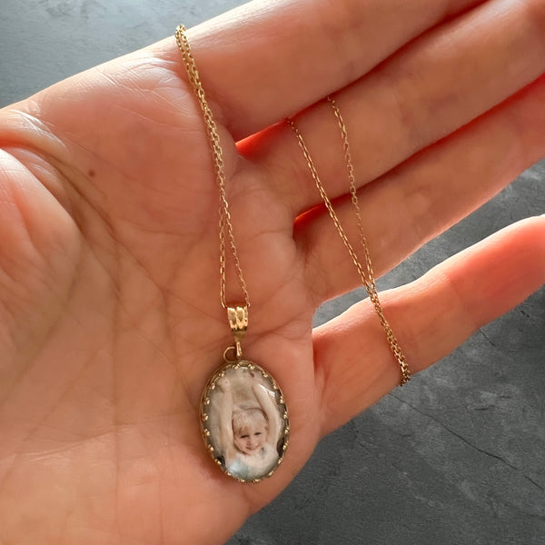 14K Gold Custom Photo Pendant or Necklace — Perfect Personalized Gift for Mother's Day for Mom, Grandmom or Aunt!