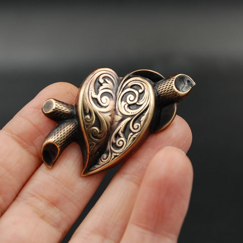 Unique Victorian Style Anatomical Heart Brooch or Pin in Brass — Perfect for Lapel Pin or as a Shoulder Brooch